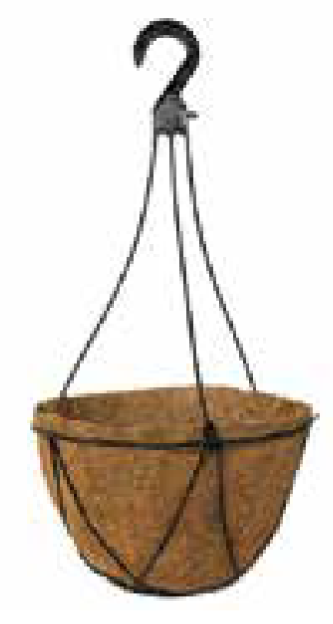 12 Inch Wire Lattice Basket with Coco Liner - 1100 per pallet - Grower